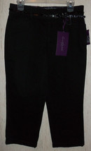 Nwt Womens $48 Gloria Vanderbilt &quot;Charlene&quot; Black Capris / Cropped Pants Size 6 - £22.19 GBP