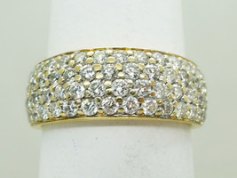 1.68ct tw Earth Mined Diamond Pave Band Ring 14k Gold Size 5.75 - £1,115.71 GBP