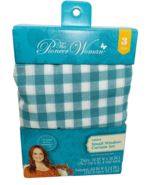 The Pioneer Woman Teal Gingham Small Window Curtain Set 2 Tiers + Valance Check - £17.18 GBP