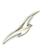 Vintage Sterling Signed Handwrought Detailed Flying Seagull Bird Brooch Pin - £29.41 GBP