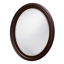 Oval Oil Rubbed Bronze Mirror With Wooden Grooves Frame - $5,390.17 MXN