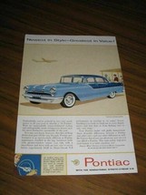 1955 Print Ad The &#39;55 Pontiac 870 4-Door Sedan Strato-Streak V-8 - $14.25