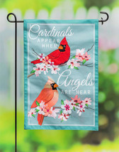 Angels are Near Cardinals Linen Garden Flag -2 Sided Message, 12.5&quot; x 18&quot; - £18.96 GBP