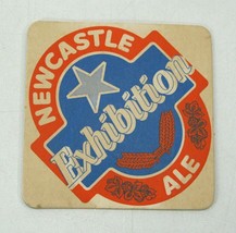 Vintage 1970s Newcastle Exhibition Ale Drink Coaster Beer Mat 3.25&quot; Good Head - £2.35 GBP