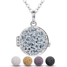 NEW 20mm Aromatherapy Perfume Essential Oils Diffuser Necklace Star Roun... - £19.65 GBP