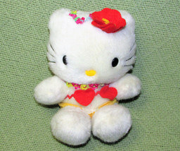 Hello Kitty Vintage Sanrio Smiles 7&quot; Hearts And Flowers With Floral Crown Plush - £17.65 GBP