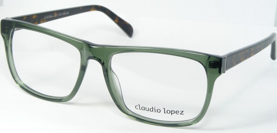 Claudio Lopez CLA1394 col.1 TRANSPARENT GREEN /DEMI BROWN EYEGLASSES 54-... - $76.55