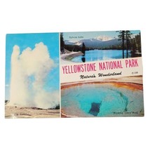 Yellowstone National Park Natures Wonderland Postcard Old Faithful Sylvan Lake - £3.18 GBP