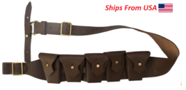 British P-1903 Leather Five Pocket Jawa Costume Bandolier (pebble leather) - £40.00 GBP