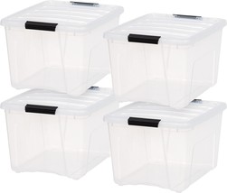 Iris Usa 40 Qt Plastic Storage Bin Container With Sturdy Lid And Secure, Clear - £56.88 GBP