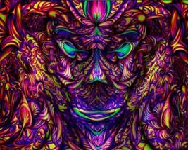 Tapestry Psychedelic Face 6.5 ft x 5 ft Wall Hanging Home Decor Colorful Mask image 3