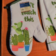 Cactus Succulent Kitchen Set, Can't Touch This, Towels Mitt Potholders, 5pc image 3