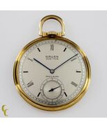Gruen Open Face Veri-Thin 10k Gold Filled Pocket Watch 17 Jewels Size 8S - $19,767.59 MXN
