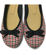 Old Navy Womens Red Black Plaid Flats Size 6 Worn Once Comfortable Slip ... - $31.92