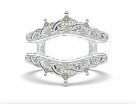 VIntage White Diamonds Womens Enhancer Wrap Engagement Ring14K White Gold Finish - £99.10 GBP