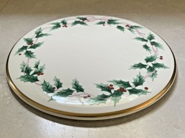 Mikasa Ribbon Holly Cheese &amp; Cracker Board Plate Serving Platter 10.5&quot; - £15.94 GBP