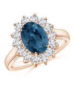 ANGARA Princess Diana Inspired London Blue Topaz Ring (Grade-AA, Size-9x7) - $2,602.37