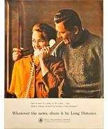 Bell telephone system long distance whatever the news-1964 Vintage Print Ad - $14.14 CAD