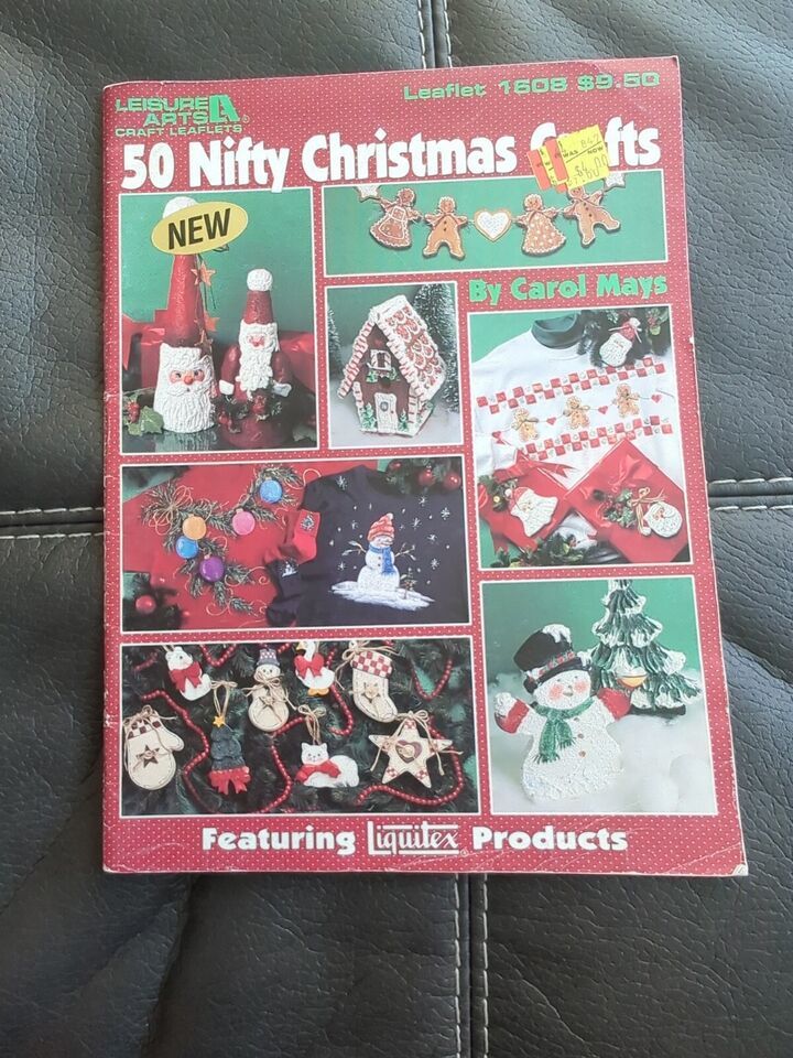 Leisure Arts Craft Leaflets #1608 - 1995 - 50 Nifty Christmas Crafts Softcover - £9.74 GBP