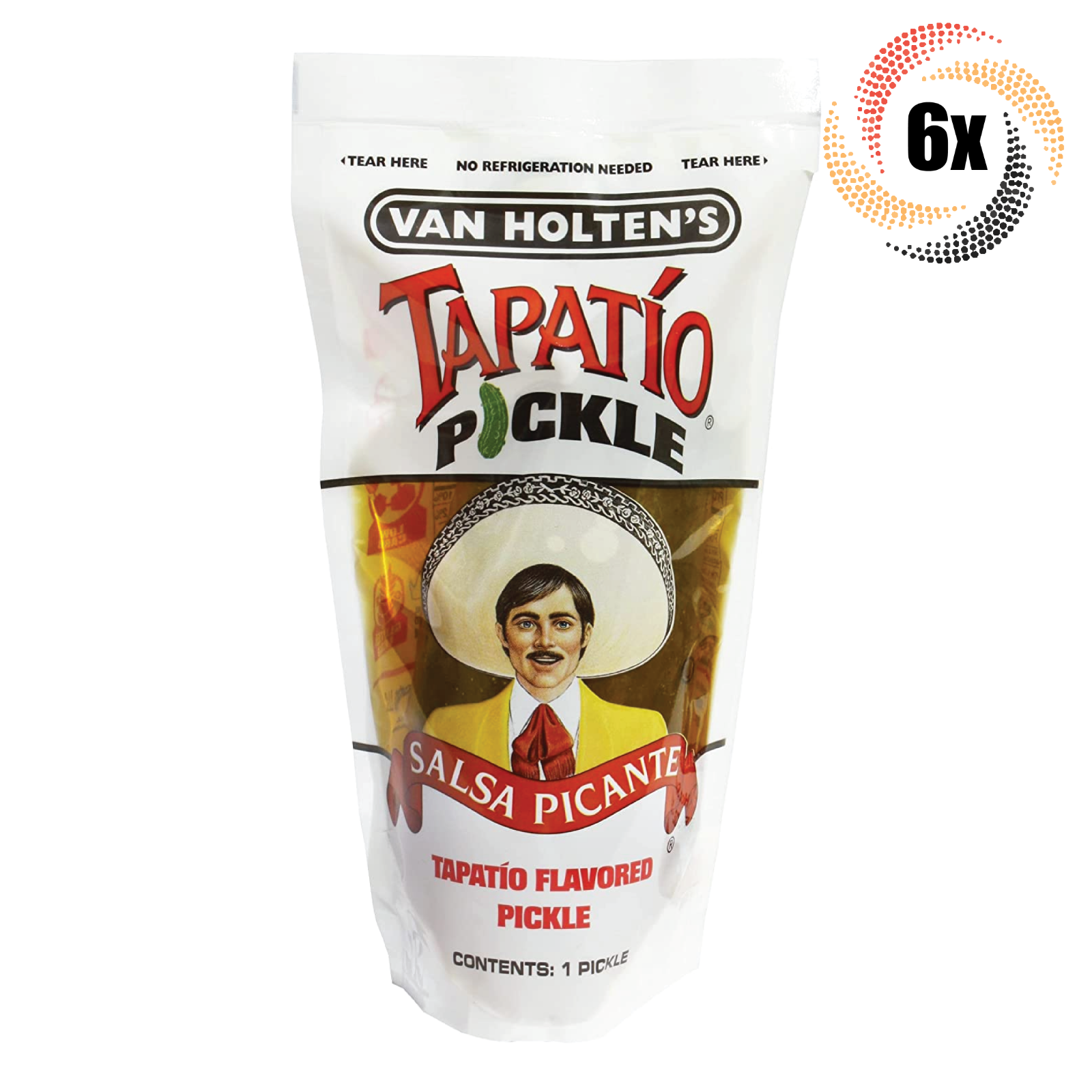6x Pouches Van Holten&#39;s Jumbo Tapatio Salsa Picante Pickle In-A Pouch | ... - $18.87