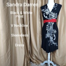Sandra Darren Women&#39;s Sleeveless Maxi Empire Waist Dress Stretch Black Size 10P - £11.16 GBP