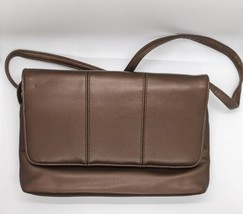 excellent Condition Vintage 90s Y2K Brown Satchel Cross Body Bag - $39.57