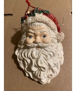 Santa Head Ornament Vintage 3.5” Seashell Shape - $12.86