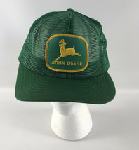 Vintage John Deere Snapback Trucker Hat Swingster Green Logo Patch Mesh  - £77.86 GBP
