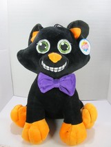 Nanco Halloween Kitty Cat Orange Black Stripe Tail Purple Tie Plush 14" w/tag - $16.83