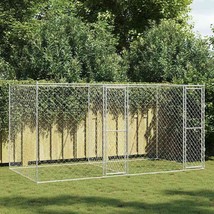 Dog Cage Silver 400 x 200 x 200 cm Galvanised Steel - $607.74 CAD
