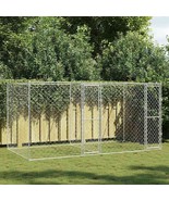 Dog Cage Silver 400 x 200 x 200 cm Galvanised Steel - $607.74 CAD