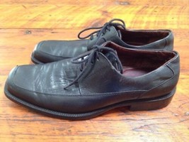 Johnston &amp; Murphy Black Soft Leather Office Work Dress Comfort Oxfords S... - £39.50 GBP