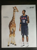 2011 Chis Bosh USA Basketball with Giraffe Got Milk? Original Color Ad 1... - $5.69