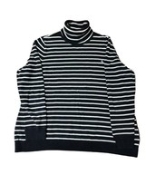 Lauren Ralph Lauren 1X Women’s Striped Long Sleeve Black And White Turtl... - £17.57 GBP