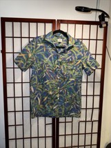 J Crew Lightweight Cotton Button Shirt Mens S Hawaiian Palm Short Sleeve Vintage - £15.80 GBP