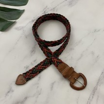 Womens Vintage Unbranded Braided Leather Belt Size 38 Rainbow Pink Purpl... - $18.80