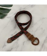 Womens Vintage Unbranded Braided Leather Belt Size 38 Rainbow Pink Purpl... - $25.71 CAD