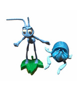 Vintage A Bug’s Life Die Cast Dim Beetle &amp; PVC Flik Figure Cake Toppers - £3.80 GBP