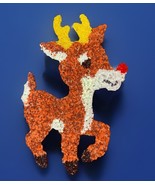 Vintage 18” Popcorn Plastic Rudolph Red Nosed Reindeer Christmas Wall Dé... - $642.71 MXN