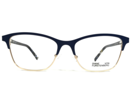 Diane von Furstenberg Eyeglasses Frames DVF8073 425 Blue Gold Cat Eye 50-16-135 - £36.59 GBP