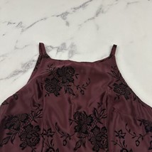 XOXO Womens Vintage Y2k Mini Dress Size 11 Burgundy Black Flocked Lace Print - £26.86 GBP