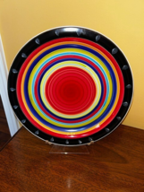 10.5" Dinner Plate - GIBSON - Casa Stella - Red Multi Circles - $5.05