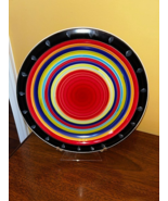 10.5" Dinner Plate - GIBSON - Casa Stella - Red Multi Circles - $5.05