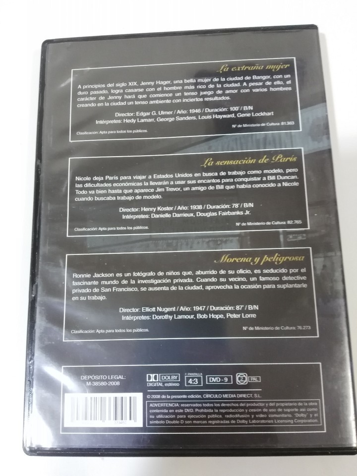 JOYAS DEL CINE DVD 32 LA EXTRAÑA MUJER SENSACION DE PARIS MORENA Y PELIGROSA Am Item image 2