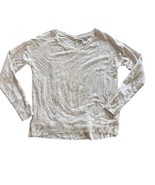 Athleta Beige V-Neck Lightweight Long-Sleeve Sweatshirt Womens Size Smal... - $18.01