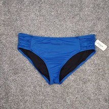 Soma Swimsuit Bikini Bottom Women XL Blue Rouched Sides NWT - £14.21 GBP