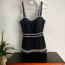 Shore Shapes Womens Swimsuit Size 16 Black White Trim One Piece Swim Dre... - £23.29 GBP