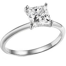 2 Ct Princess Gra Moissainte Solitaire Engagement Ring 14K White Gold-Plated - £73.63 GBP