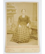 Manchester Iowa Women Plaid Skirt 1890 Mills Studio Cabinet Card Photo AC27 - £13.58 GBP
