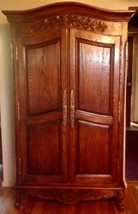 Vintage Armoire For Entertainment or Clothing Solid Oak 78&quot; x 47&quot;  LOCAL... - £513.60 GBP